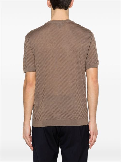 T-shirt in maglia uomo Emporio Armani marrone EMPORIO ARMANI | EM004741AF24573U6285